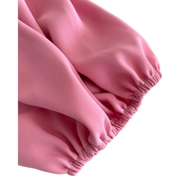 Amanda‎ Uprichard Ruffle Sleeve Top Pink Small Tie Front Size Small Barbiecore - Picture 6 of 9